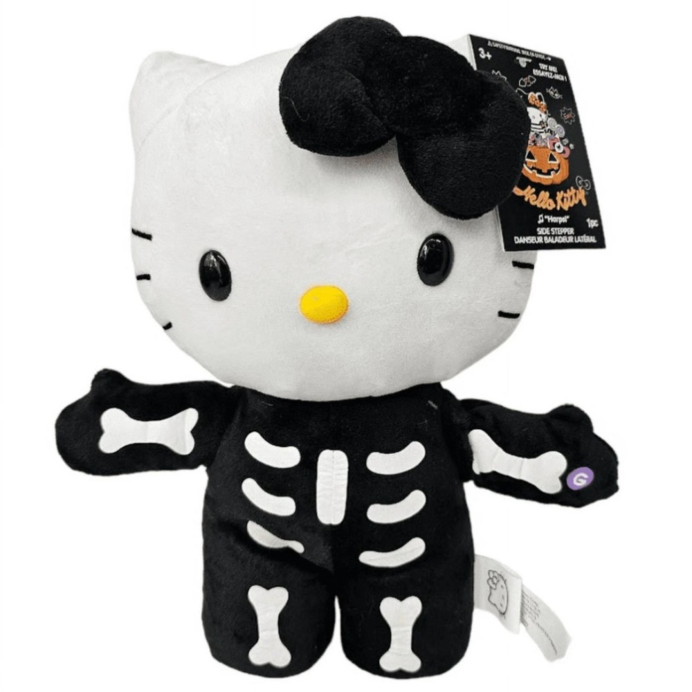 Hello Kitty Skeleton Costume Plush - Black and White